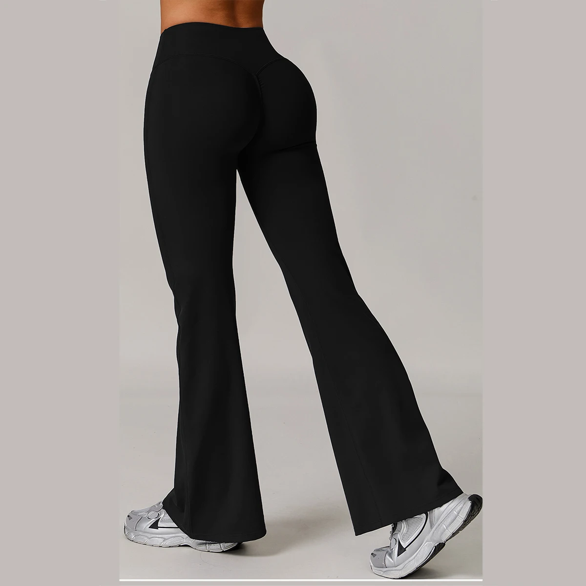 

Breathable Quick Dry Bottom Women's High Waisted Pants Wide Leg Flare Push Up Leggings Women Sports Bell Bottoms Slim Yoga Pants