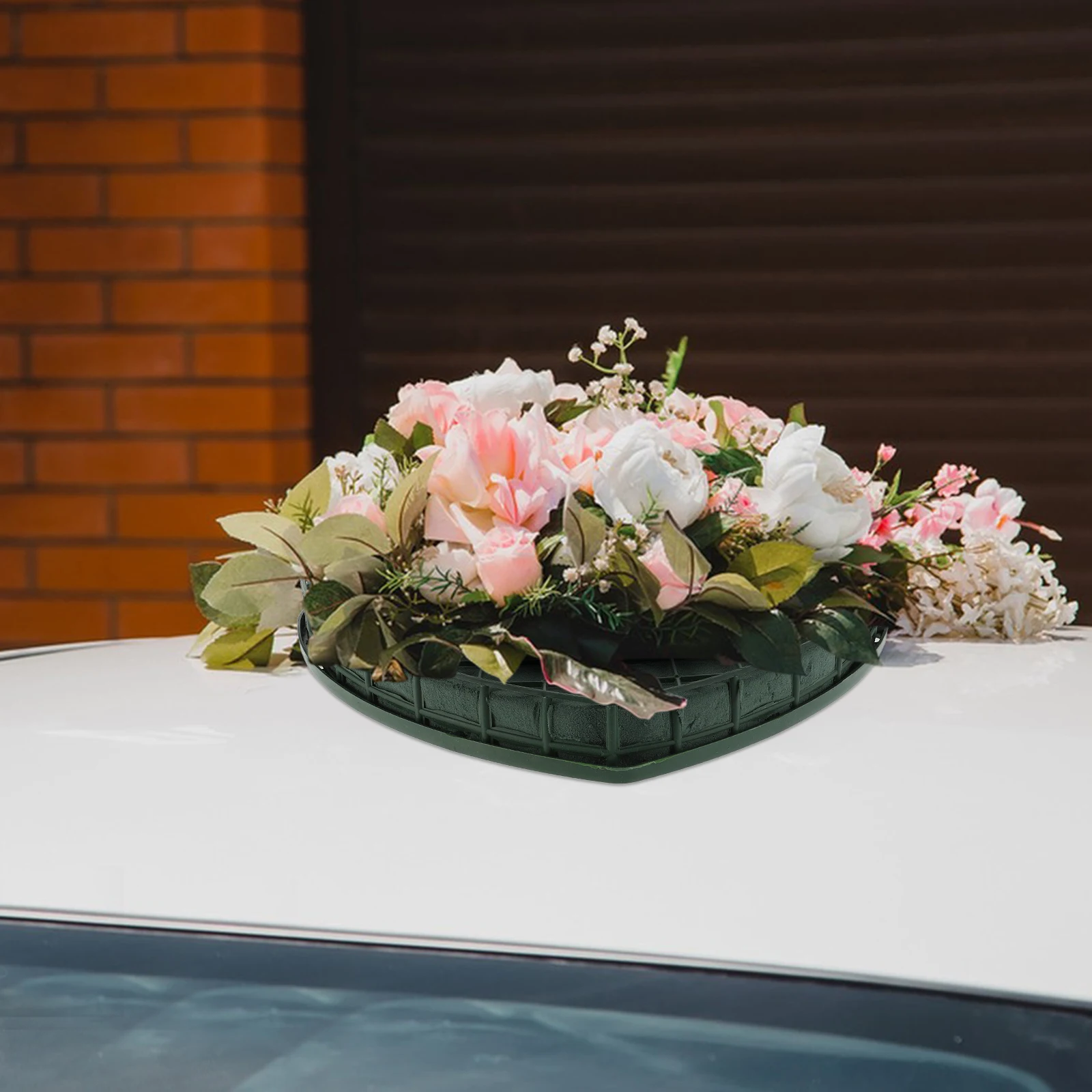 

Heart Shape Wedding Car Floral Foam Base Suction Cup Mount Secure Easy Install Valentine Ornament Car Door Flower Decoration