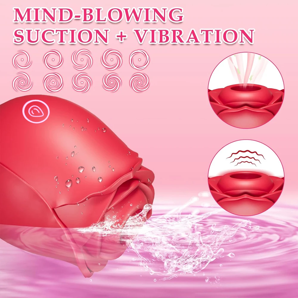 هزاز مص المهبل على شكل وردة ، مصاصة الحلمة ، لعق الجنس عن طريق الفم ، محفز البظر ، سلع حميمية قوية ، ألعاب جنسية للنساء #3