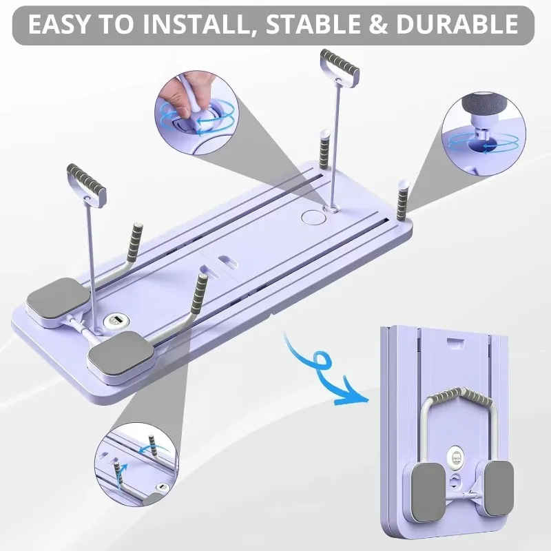 Timer-Equipped Multifunctional Foldable Pilates Reformer Board for Home Core Training