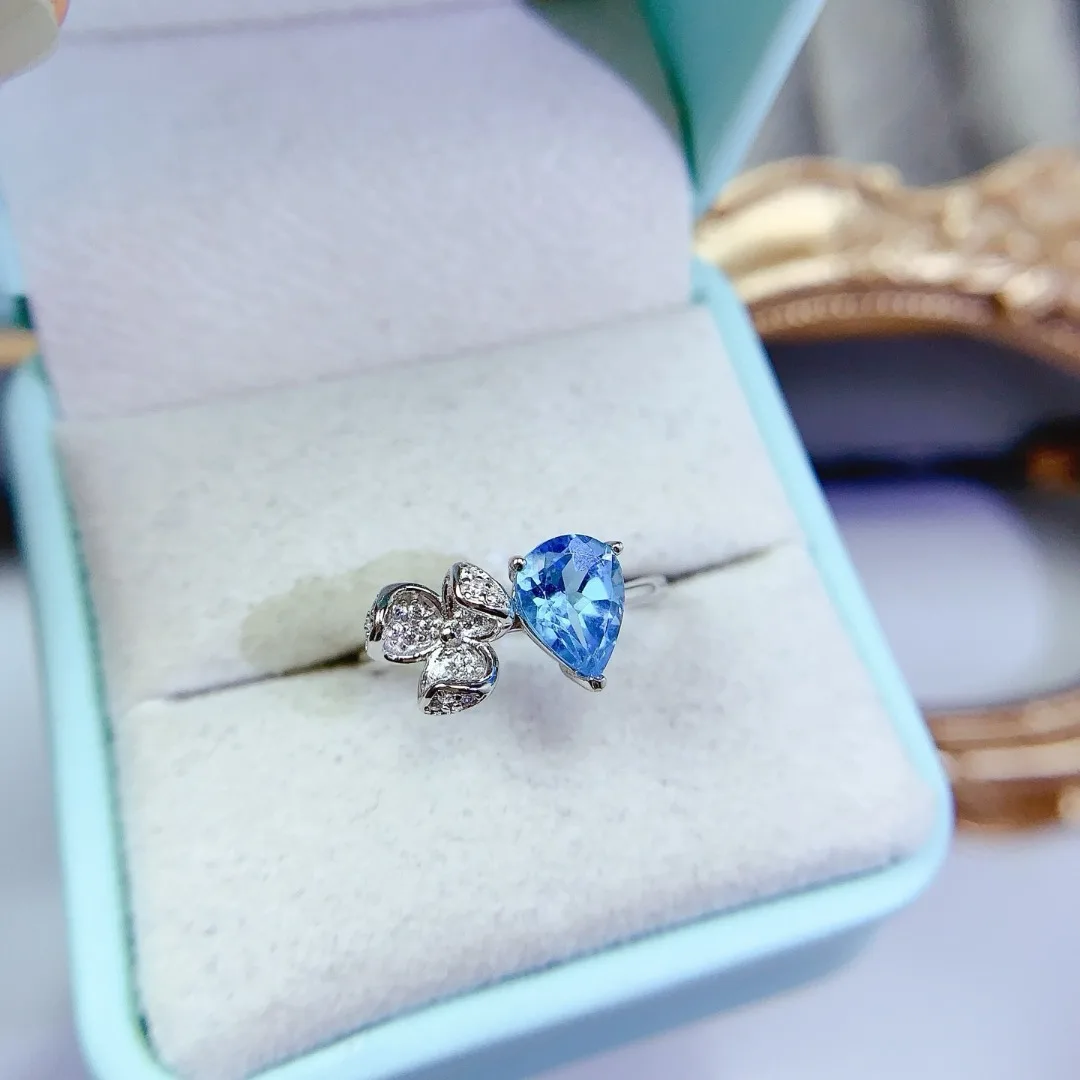 

Кольцо с топазом из стерлингового серебра 925 пробы, тщательно разработанное из натуральной чистоты для неисправностей, элегантных ювелирных изделий