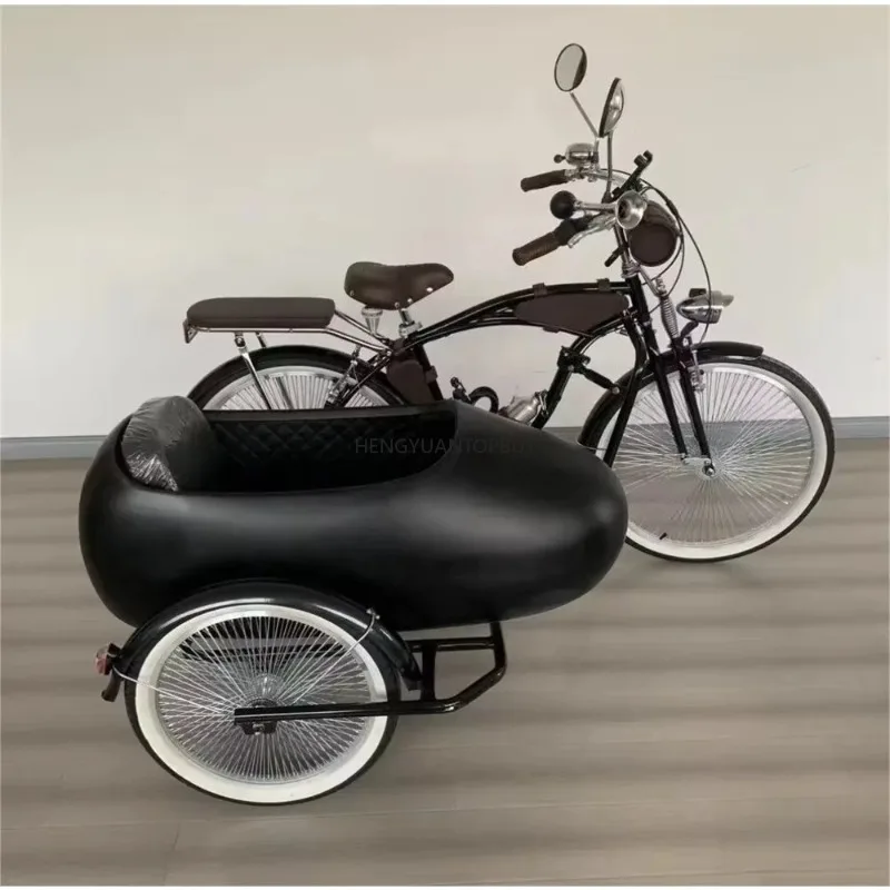 Stylish classic design 7-speed tricycle, sidecar with 2 passengers