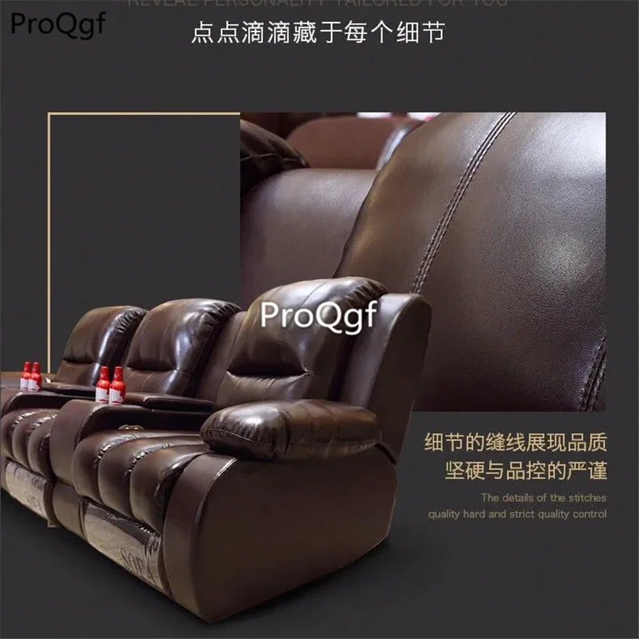 Prodgf 1Pcs A Set First-class 370cm length 4 people seat cinema electric movie room Sofa