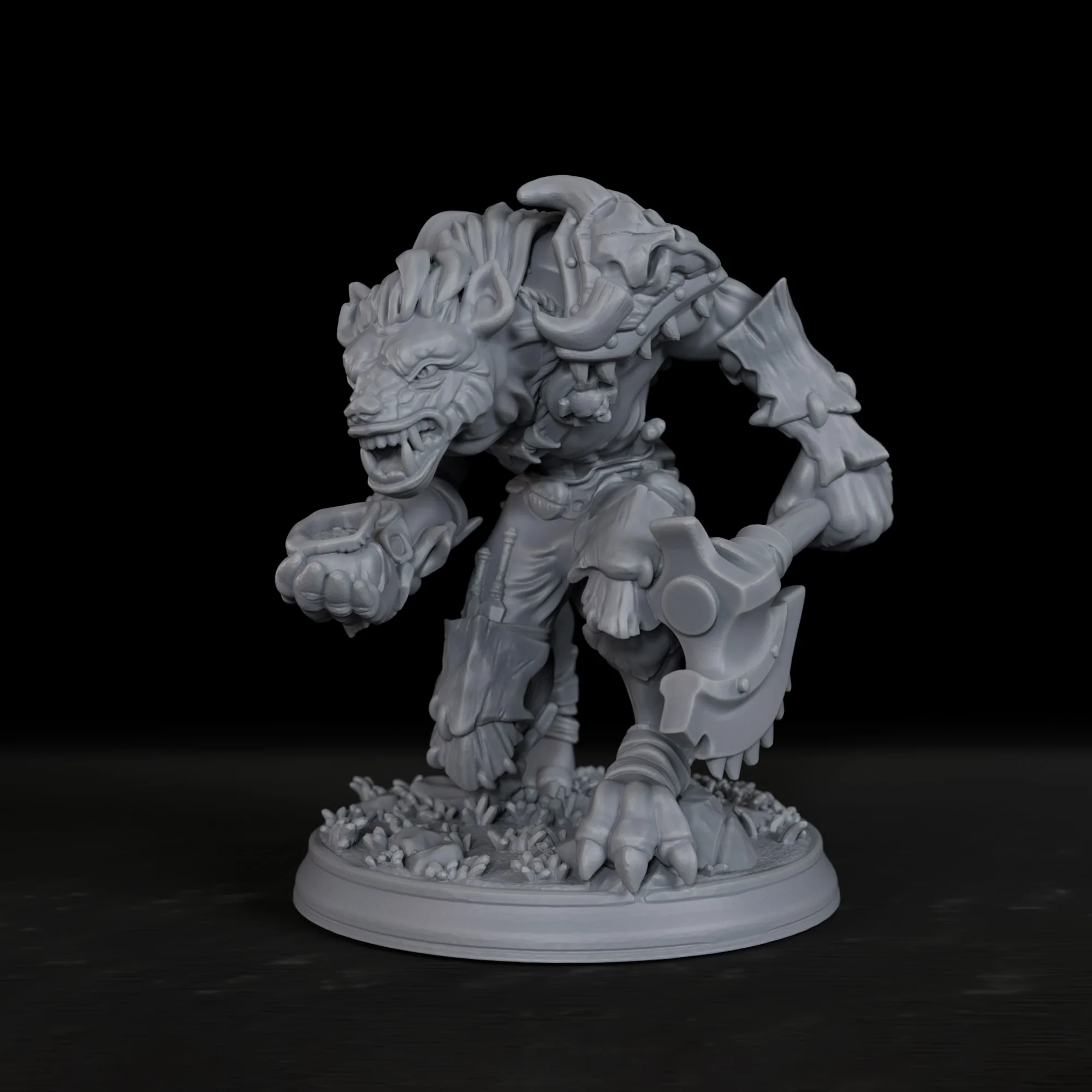 RPG Tabletop Gnoll Leader Miniature - Tactical TTRPG Gift for Role Playing Board Games, Next Level TRPG Gameplay