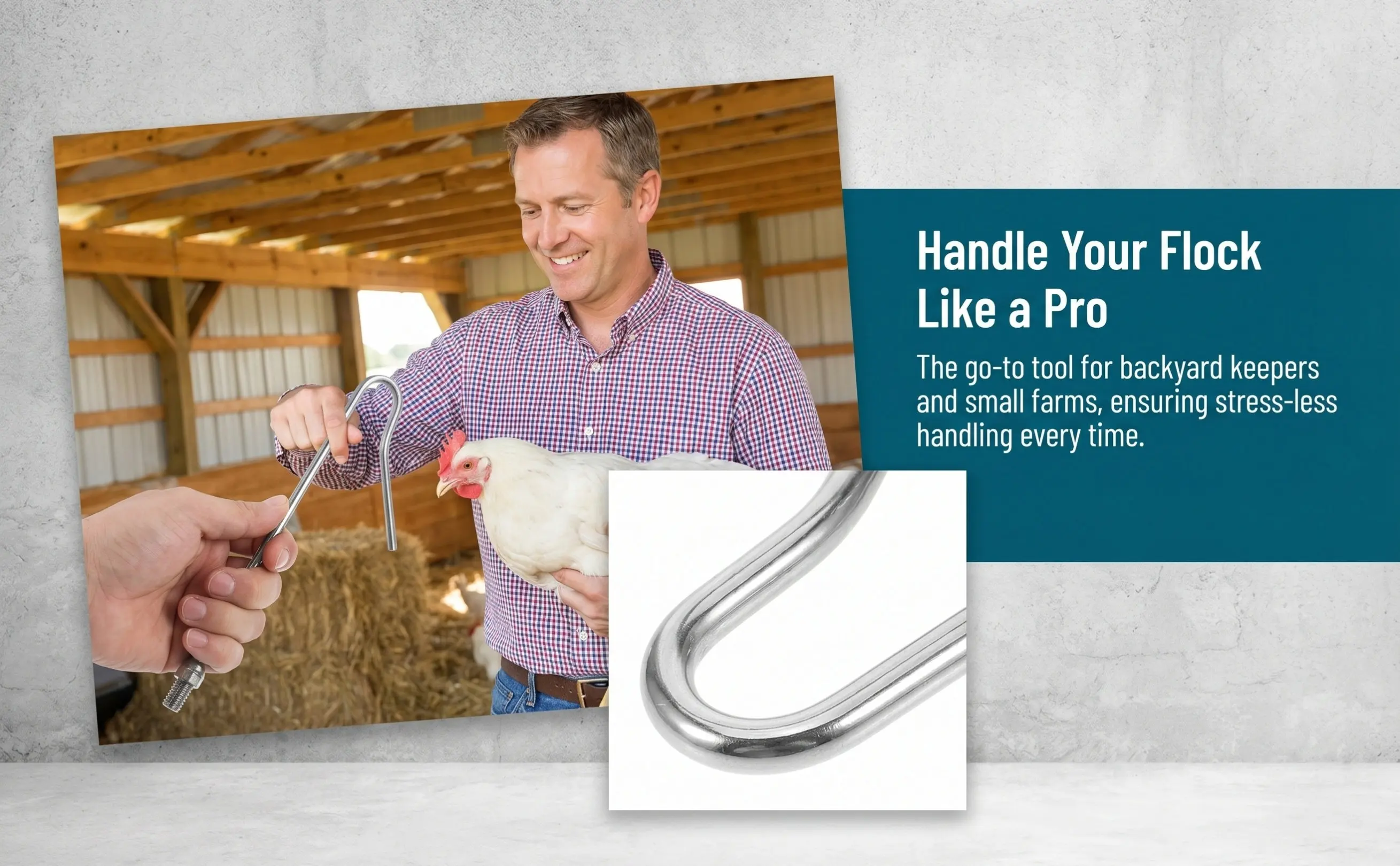 Professional Chicken Catcher Hook Pole for Large Small Scale Farms Safe Efficient Poultry Handling Tool Duck Goose Catching