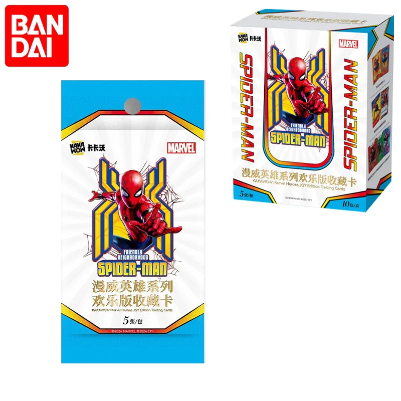 Original Bandai Kakawow Trading Cards Official Brand New Marvel Hero Series Happy Edition Collection Card- Spider-Man Child Gift