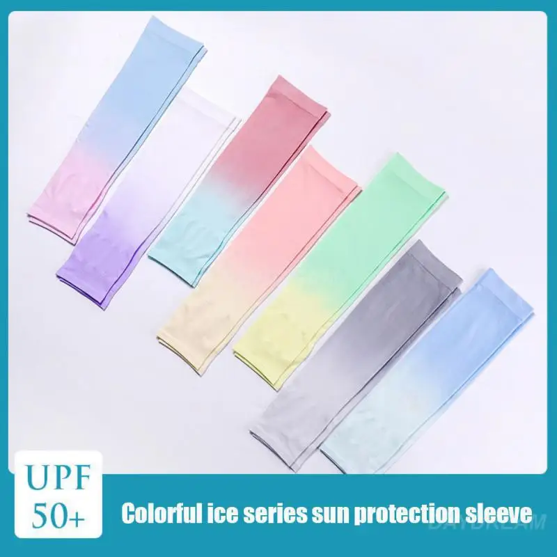 Summer UPF50 Ice Silk Sleeve Women\'s Sunscreen Hand Sleeve Outdoor UV Protection Arm Guard Riding Sunshade Arm Cover