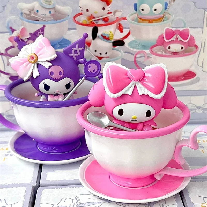 

Sanrio чайная чашка фигурка из серии Elf Kuromi моя мелодия полачко Hello Kitty фигурка коричника Hangyodon Аниме кукла модель чашка подарок