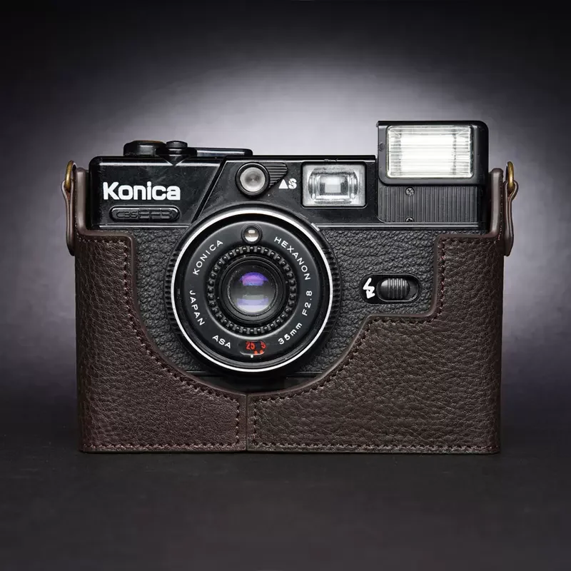 Handmade Genuine Leather Camera Case Half Camera Cover Bag for KONICA C35 EF3