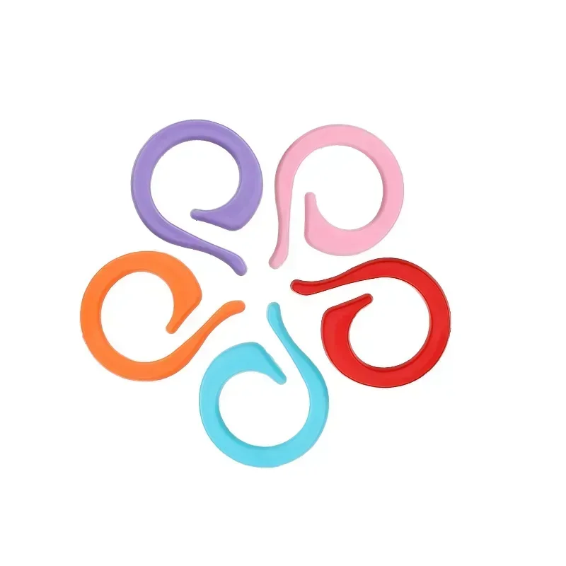 20pcs Plastic Knitting Stitch Markers Spiral Counting Buckle Random Color Clip Crochet Lock Knit Sewing Tool Accessories