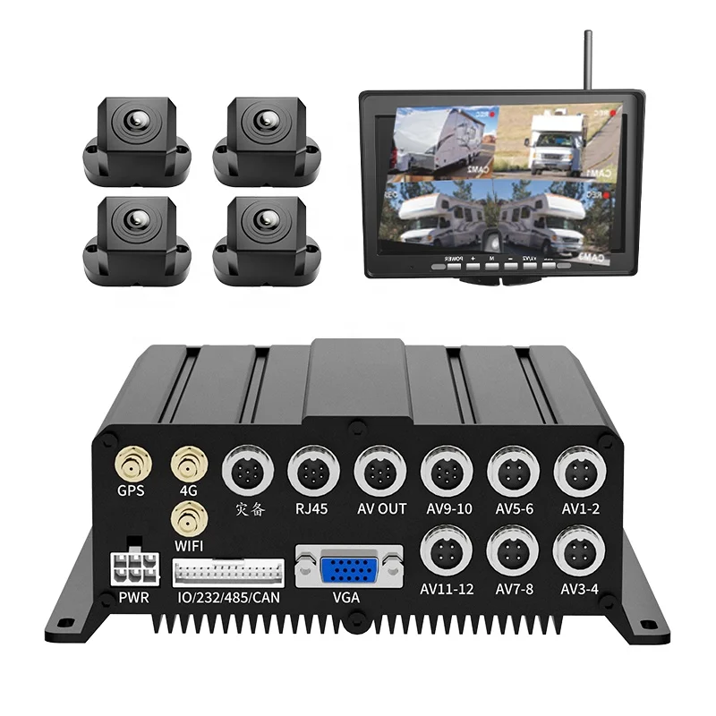 AlwayCare 12 Channels 360 Dashcam ADAS Car Camera System With Side View & AHD Sensor For Large Trucks & Buses