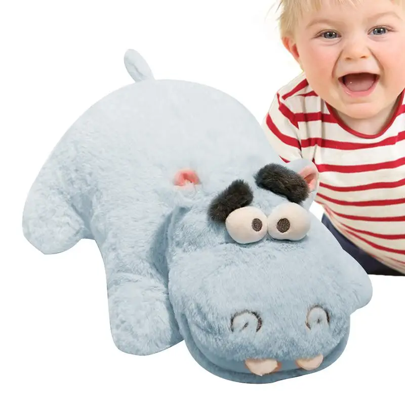 Hippopotame rond en peluche pour la maison, le bureau et la voiture, design de corps, jouet à collectionner, doux, animal, étreignant, coussin, mignon