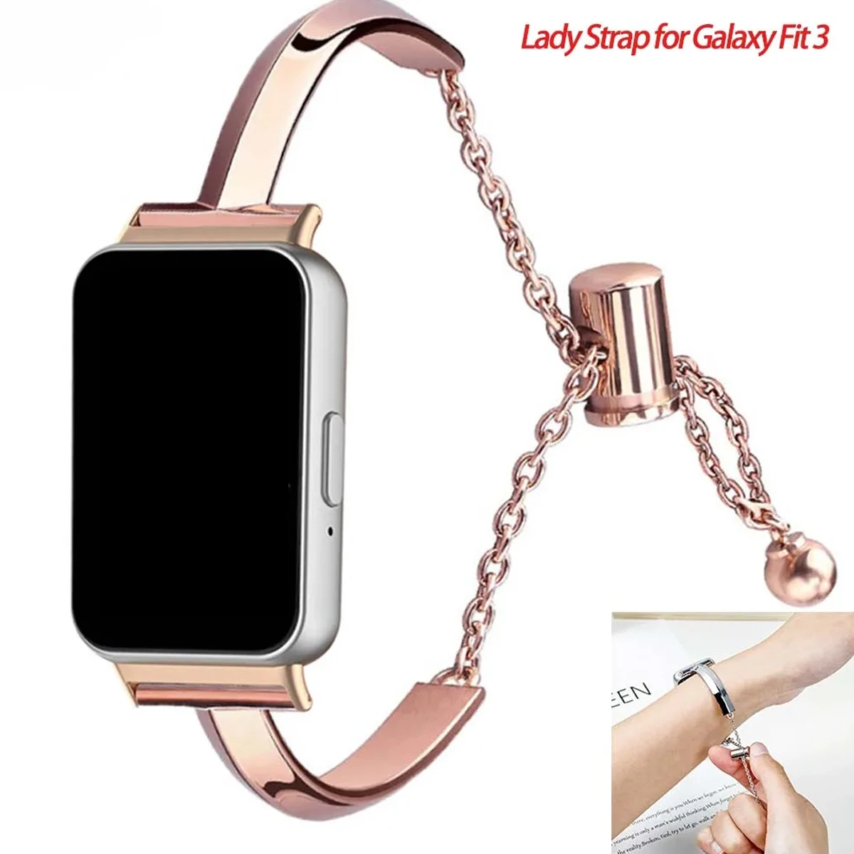 حزام جديد لسوار Samsung Galaxy Fit 3 للسيدات من الفولاذ المقاوم للصدأ المعدني لساعة Galaxy Watch Fit 3 #1