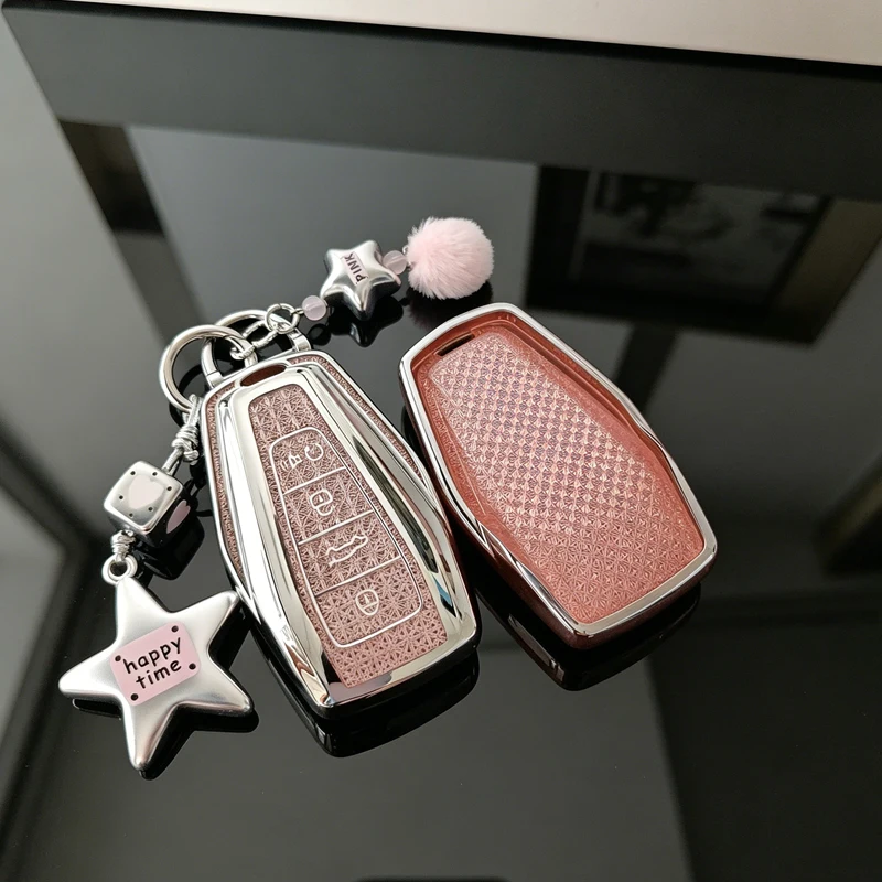 2026 Pink for Geely Okavango Coolray Atlas Monjaro Tugella Emgrand GT S Proton X50 X70 X6 X7 EX7 Remote Car Key Case Cover Fob