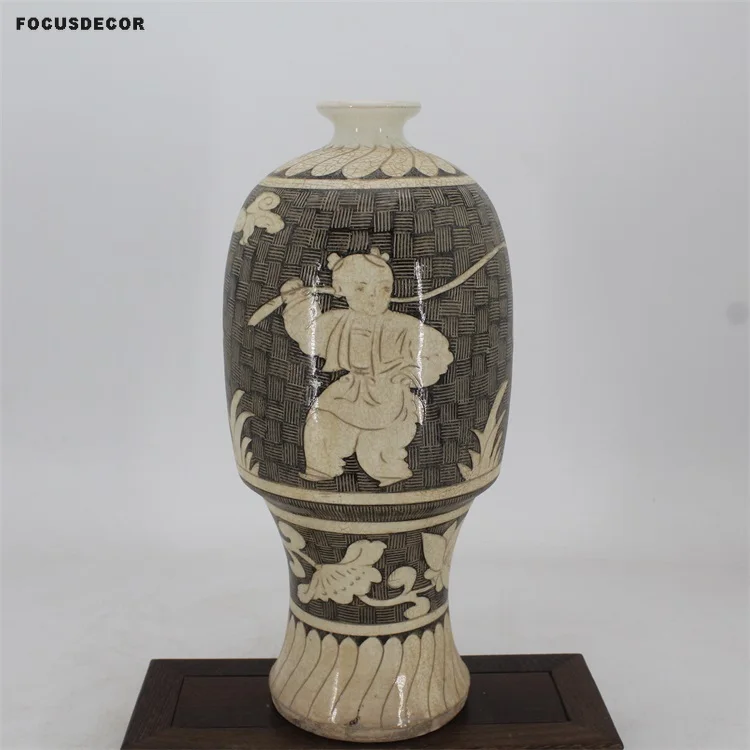 Vase Flasche Junge Muster Lotus Lampe Vase Knospe Vase Antike Vasen Für Tischdekoration Antike Porzellan Ornamente Sammlung