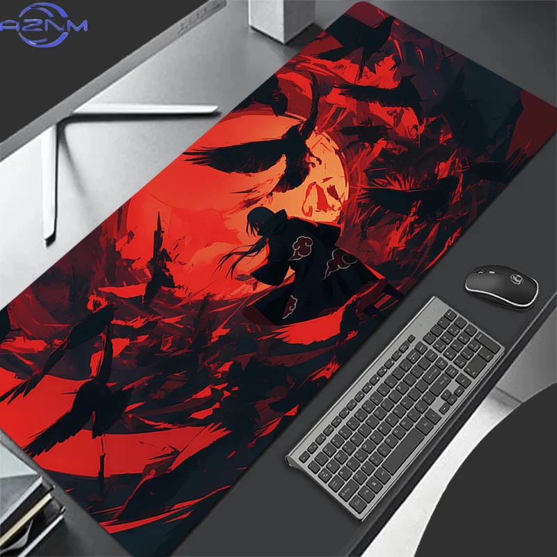 Mouse Pad Naruto Itachi Uchiha Gamer Desk Mat PC Computer Anime Non-Slip Mousepad Keyboard Pad Laptop Gaming Dark style Mausepad