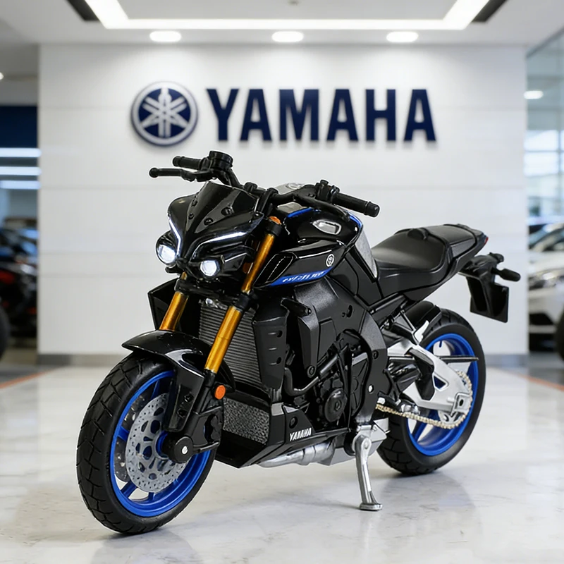 

Модель мотоцикла YAMAHA MT-10 SP из сплава, масштаб 1:18, коллекционная игрушка, внедорожный мотоцикл с амортизатором, игрушечный автомобиль
