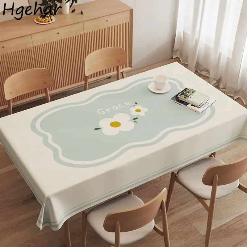 Dining Table Cloth Oil-proof PVC Ins Nordic Print Tablecloth Waterproof Anti-scald Rectangle Mantel De Mesa Kitchen Home Decor