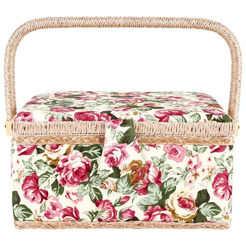 

AF89-Extra Large Sewing Basket,Vintage Sewing Basket,For Needles, Thread, Tape Measure, And Other Sewing Supplies Storage