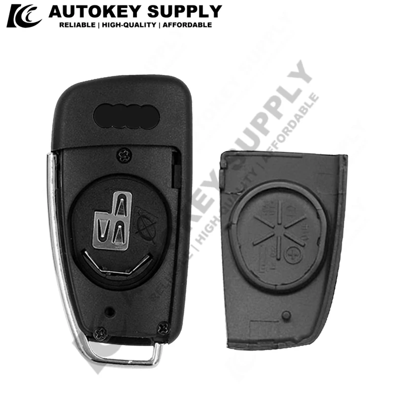 Autokeysupply AKADF101 3/4 Buttons Folding Flip Remote Car Key Case Shell Fob A6 A6L A2 A3 A4 A8 Q7 TT Key Fob Case For Audi