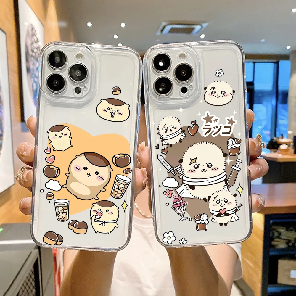 Cartoon cute  phone case FUNDA For iPhone 12 11 13 14 15 16 17MINI Max Pro Plus Shockproof Soft Clear Back Cover C-Chii K-Kawas