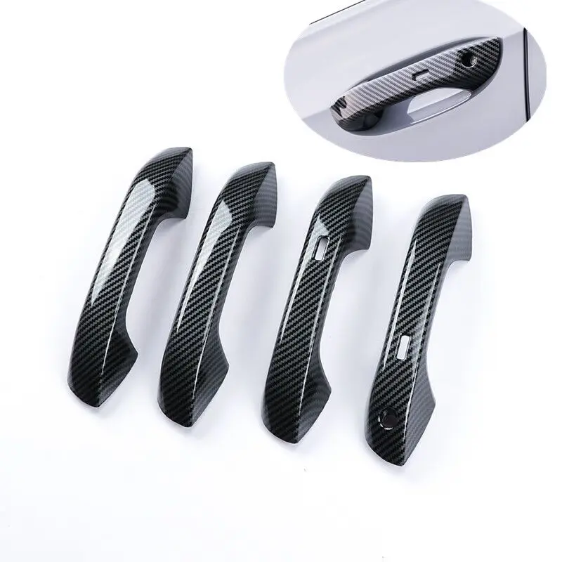 

Для Seat Leon FR MK4 2020 2021 2022 2023 LHD углеродное волокно хромированная Автомобильная боковая дверная ручка накладка наклейка Стайлинг Аксессуары