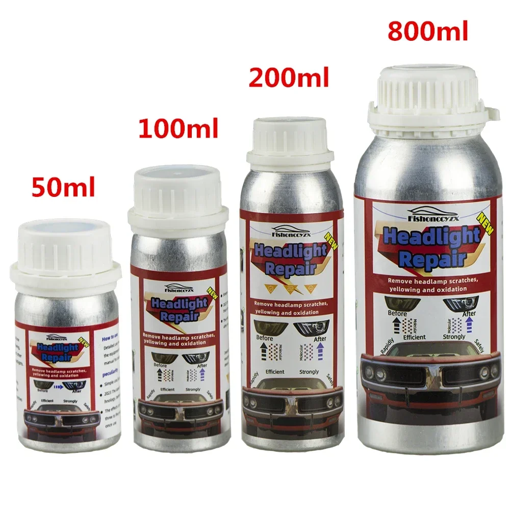 800ml Headlights Liquid Polymer Headlight Chemical Polish Repair Fluid Refurbishment Scratch Repair Polishing Headlights Kit