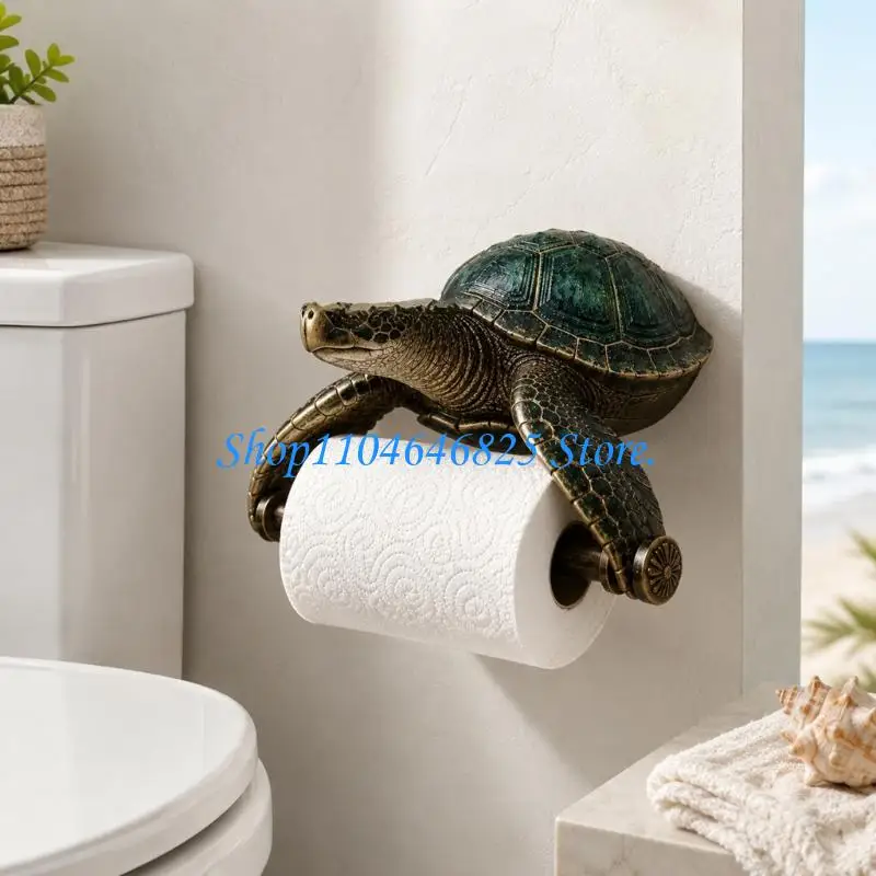 Ocean Animal Tissue Rack Bathroom Paper Storage with Molded Plastic Design for Powder Bath and Guest Bath Accent
