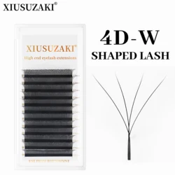 XIUSUZAKI 4D W Shaped Bloom Automatic Flowering Premade Fans Eyelashes Extensions Natural Soft Light High Individual Lashes