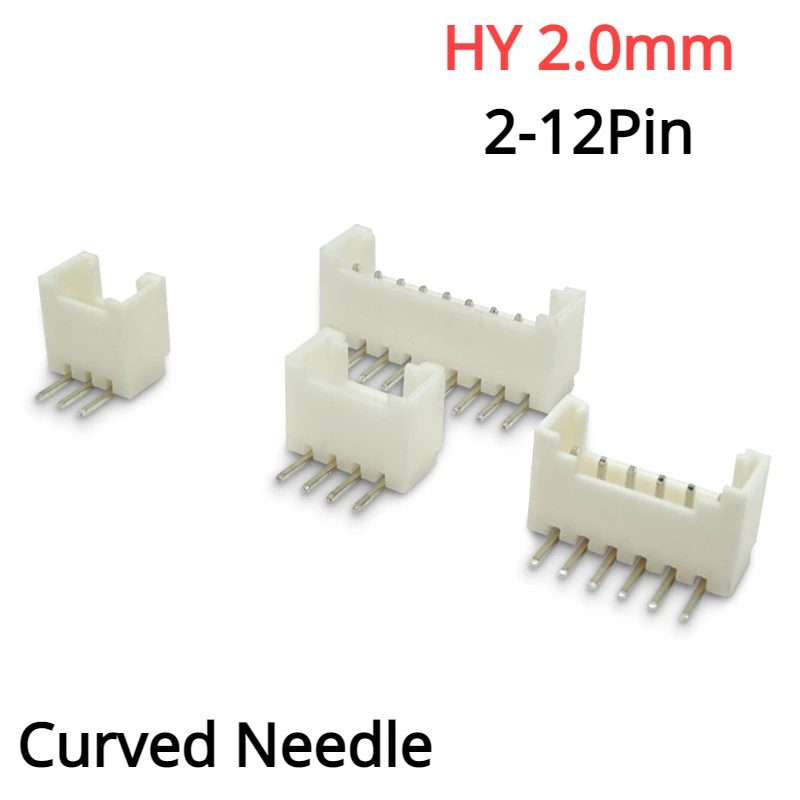 

50PCs Curved Needle Hy2.0mm Single Row Buckle Curved Foot Socket 2P 3P 4P 5P 6P-12p Connector Pitch 2.0mm Terminal Connector