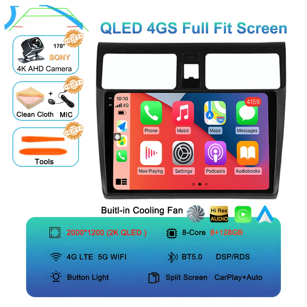 2-DIN Android 16 autoradio voor Suzuki Swift 2003 - 2006 2007 2008 2009 2010 multimediaspeler Carplay stereo GPS DVD head unit