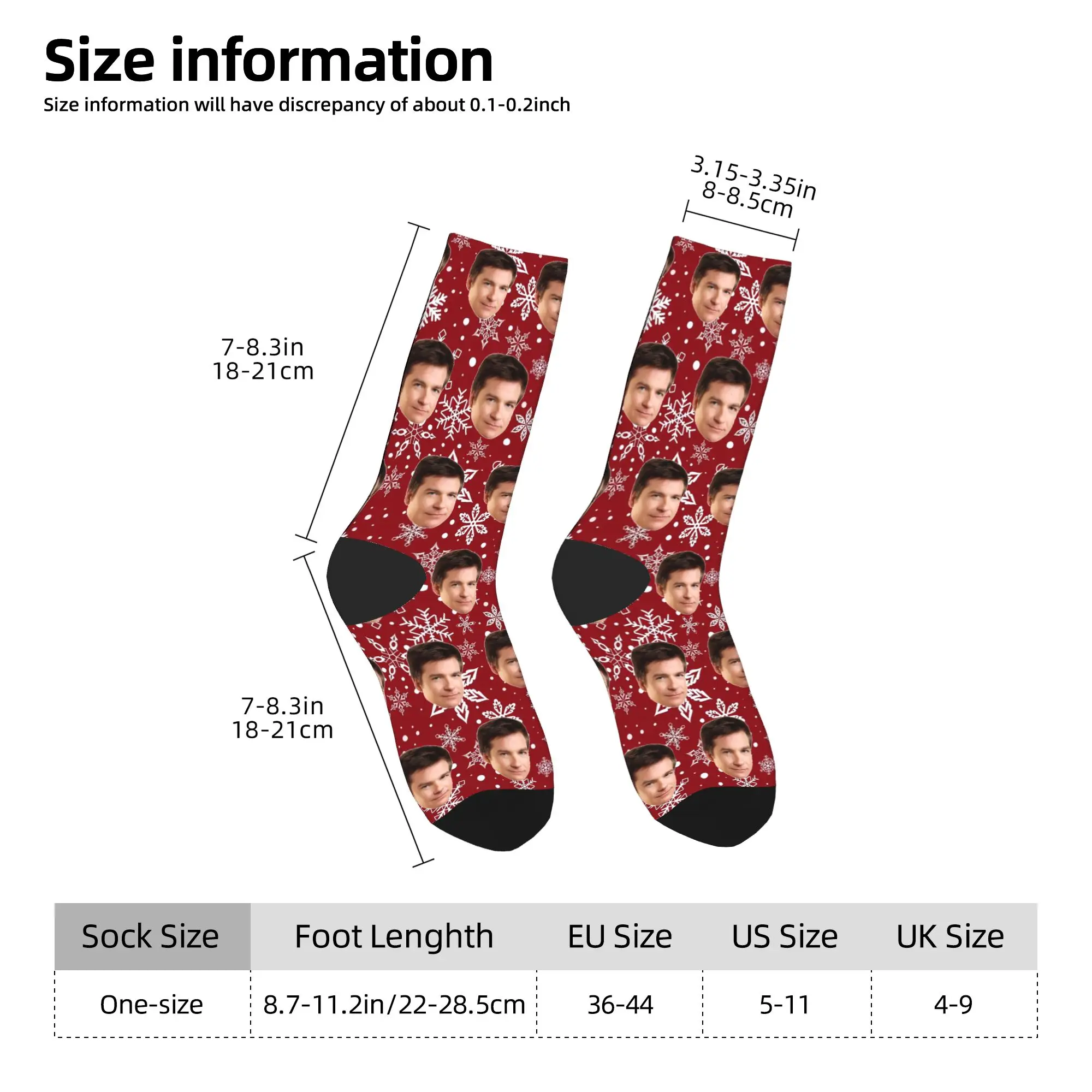 جوارب رجالية لعيد الميلاد مخصصة على شكل وجه جوارب ربيعية مضحكة جوارب ناعمة مخصصة للتزلج جوارب مضادة للانزلاق #5