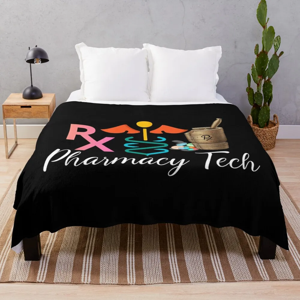 Pharmacy Tech Medicine Pharmacy Technician Throw Blanket blankets and throws Polar Moving Blankets