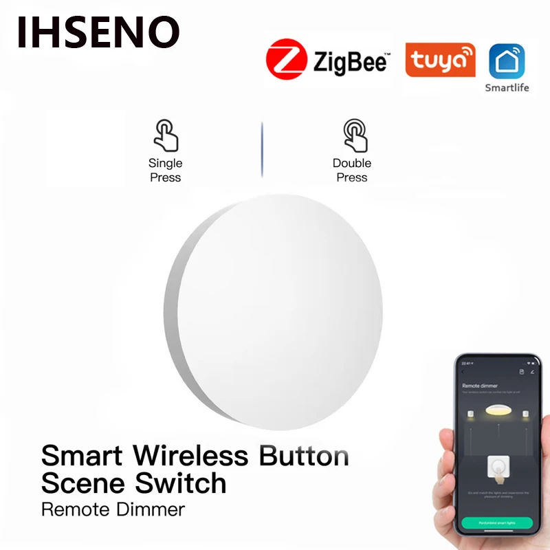 Tuya ZigBee 버튼 장면 스위치 지능형 연결 스마트 스위치, 배터리 구동 자동화, 스마트 라이프 지그비 장치로 작동 