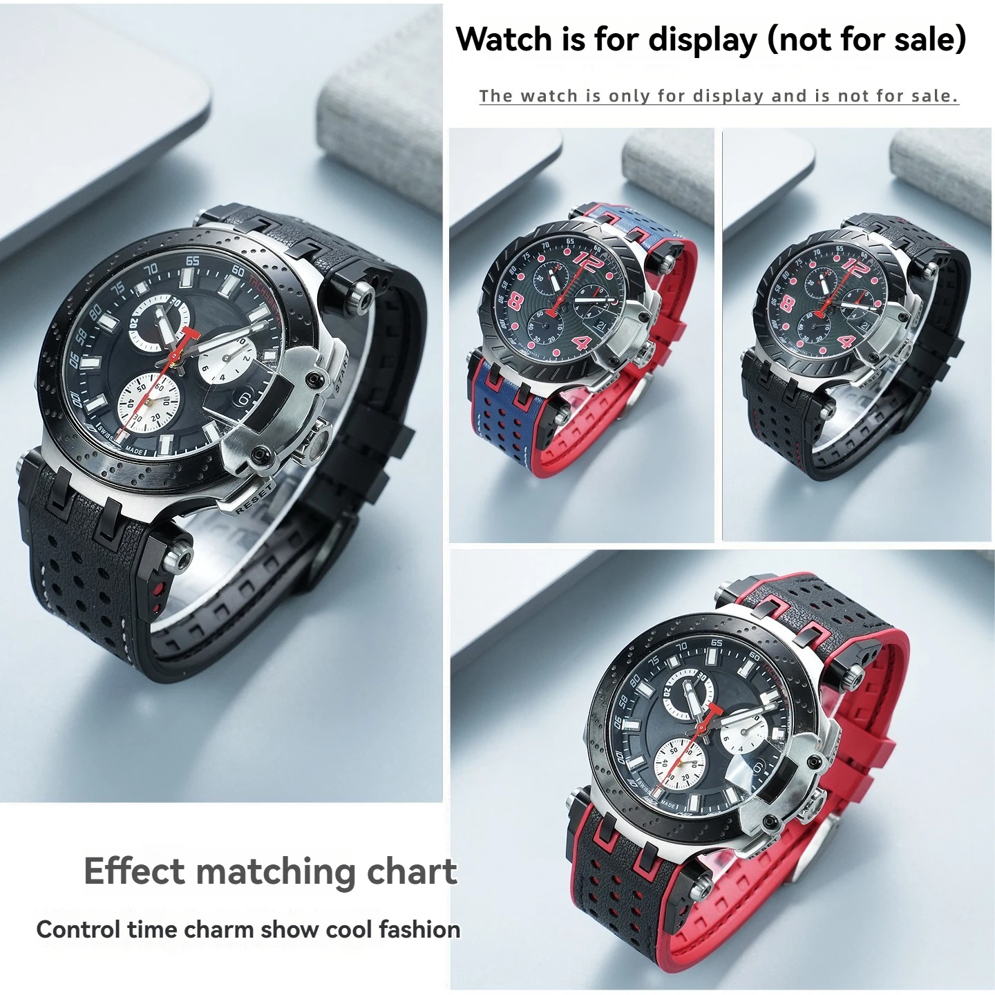 T115 417 Genuine Leather Watchband For Tissot T-Sport Racing T115.417 Moto GP Rubber Strap Men's Sport Series Male Bracelet 22mm