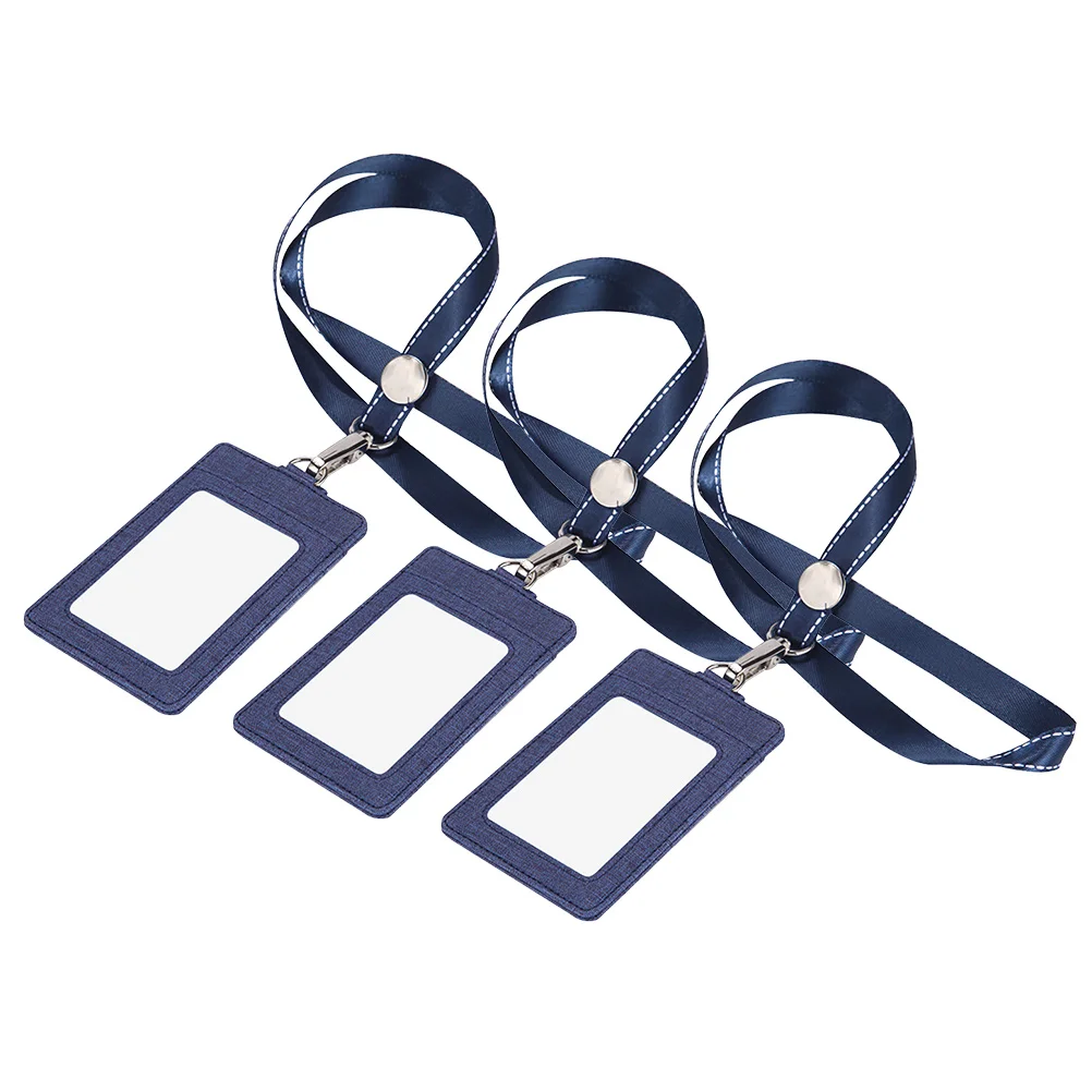 

3 Pcs Card Set Lanyard Holder with Strap Work Lanyards Access Name Badge Cover Neck