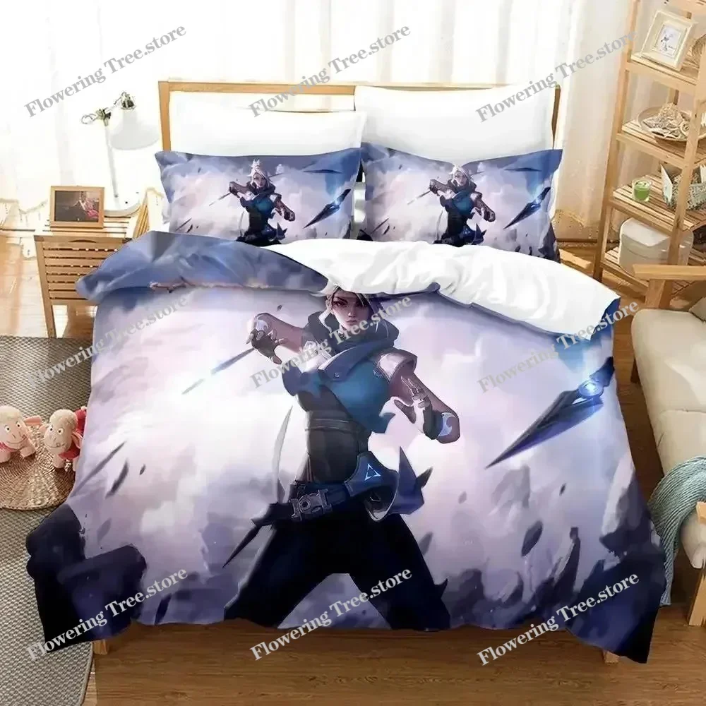 

New Game Jett Valorant Bedding Set Single Twin Full Queen King Size Bed Set Adult Kid Bedroom Duvet Cover Sets Anime Yataklar