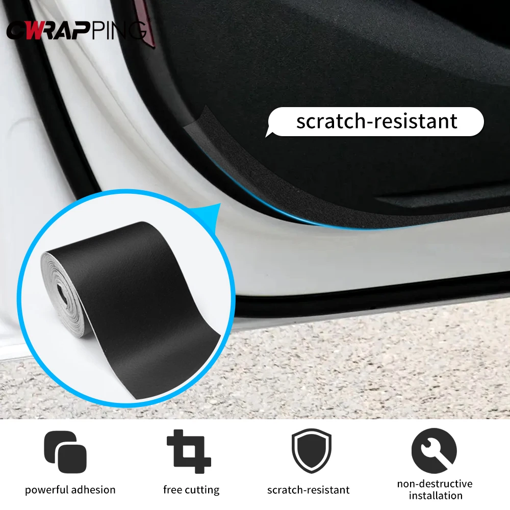 Matte Black Car Adhesive Vinyl Auto Tuning Motorcycles Sticker Door Protection Film for Window Frame B-pillar Car Film Covering