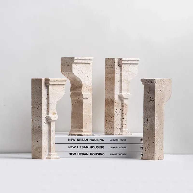 طقم مكون من قطعتين من مساند الدفتين من الرخام الطبيعي من Arc de Triomphe لتزيين المنزل والمكتب وظيفة تنظيم الكتب العملية