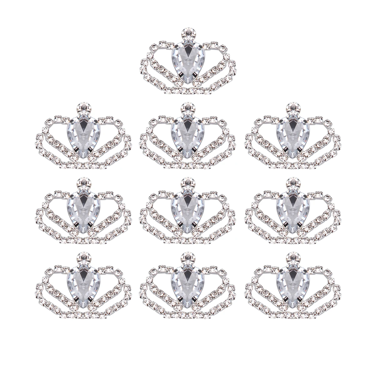 

10pcs Crystal Crown Patches Jewelry Accessory DIY Ornament Alloy Sticker Durable Fashion Decor Wedding Party Crystal Design