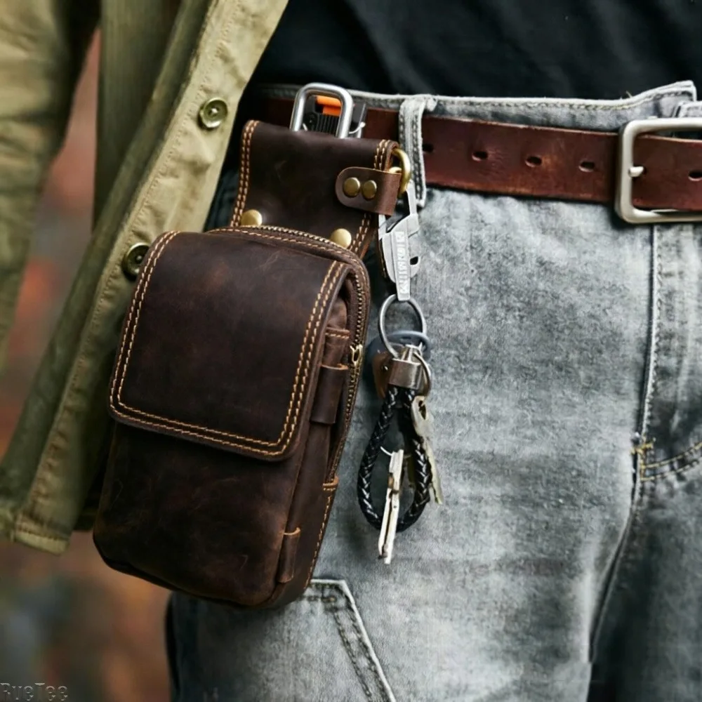 Genuine Leather quick-Hang Tool Belt Waist Bag Phone Storage Bag for Tool Pouch Tajima Organizer Electrician Tools Outdoor