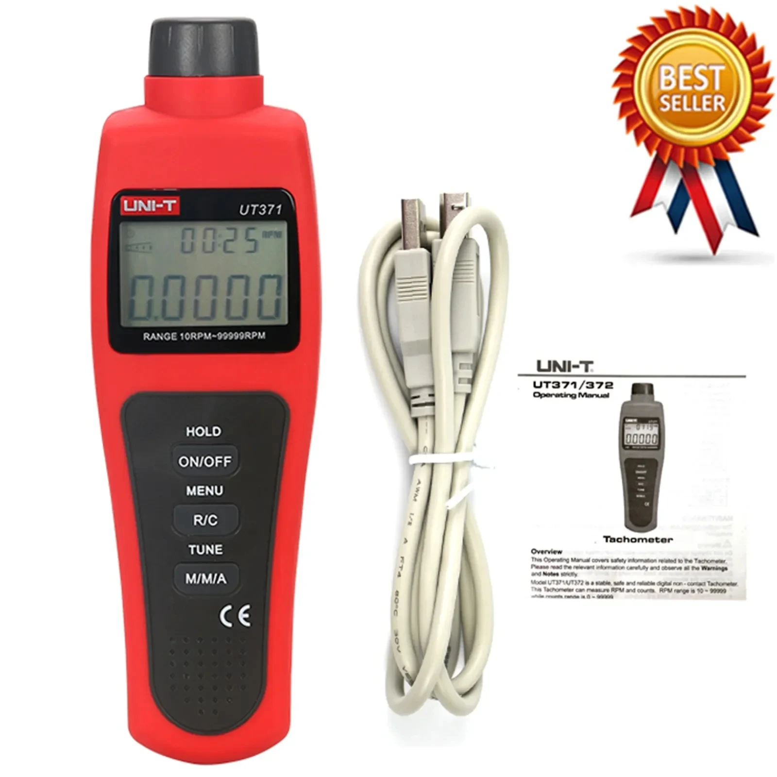 

UNI-T UT371 Digital Tachometer Non-Contact 0~99999 MAX/MIN/AVG Target Distance 5~20cm Speed Measuring Instruments