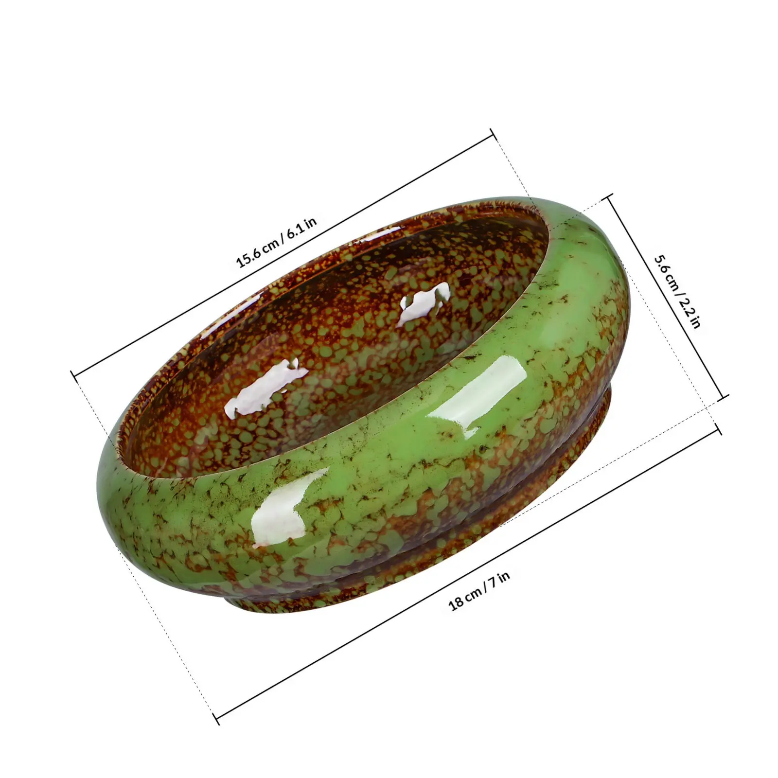 Succulent Planter Ceramic Bonsai Pot Round Small Shallow Pot Desktop Flower Container Drainage Pottery Plant Holder