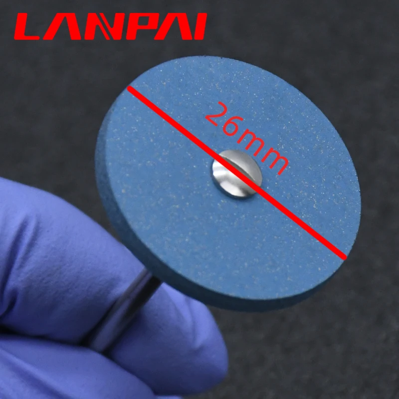 Lanpai 2*26mm Dental Lab Rubber Diamond Zirconia Polishing Kit Pocerlian Grinding Head  Dentistry Material Drill HP