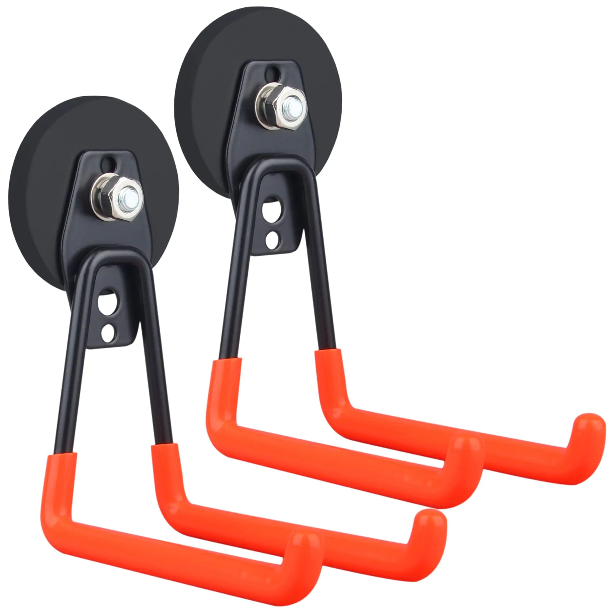 

Large Orange Garage Magnetic Hooks 2PS 4.33inch Anti-Slide Uility Hanger Lifting Cabinet Pegboard Garage shelve Tools Wall Hose