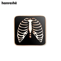 Hanreshe Medical Sternum Enamel Brooch Pins Radiologist Jewelry Accessories Skeleton Lapel Badge Gift for Doctors Nurses