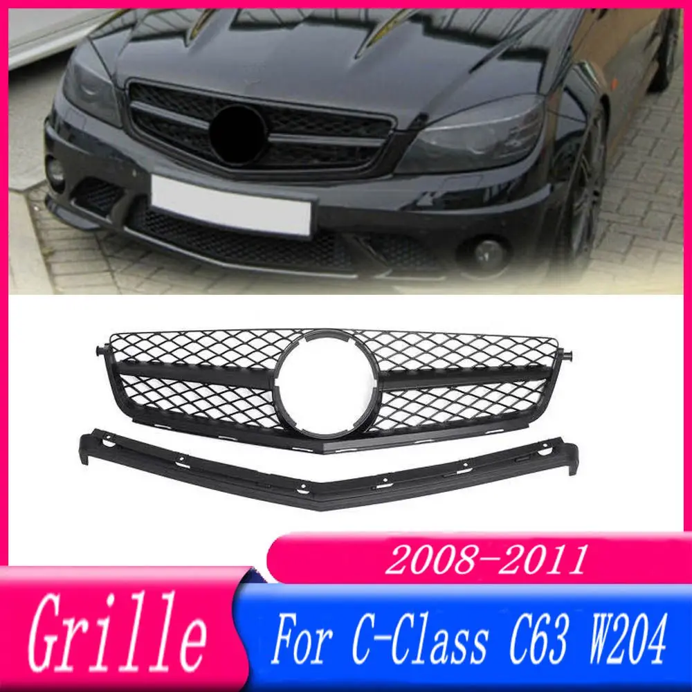 

High Quality Car Front Bumper Grille Racing Grill For Mercedes For Benz C-Class W204 C63 For AMG 2008 2009 2010 2011