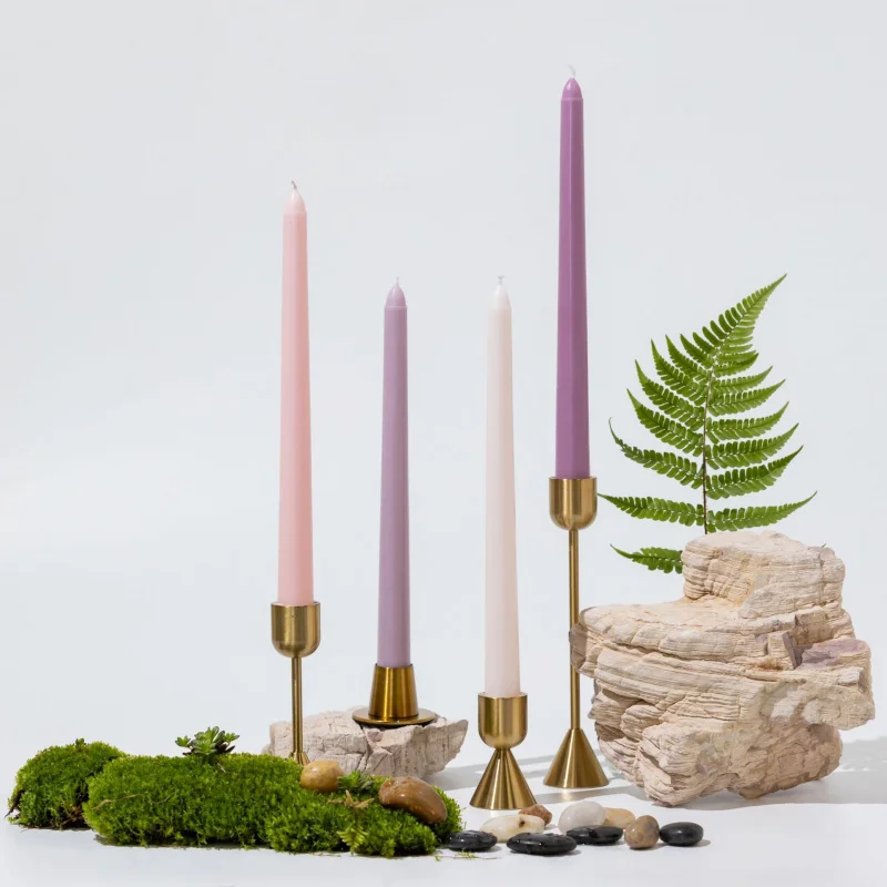 25CMLong Pole Taper Candle Wedding Banquet Atmosphere Long Candle10Colorful SmokelesscandleCandle