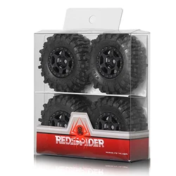 4pcs 1.0 Crawler Tires Plastics 1.0 Wheel Lightweight Design 1/18 1/24 RC Crawler Tires for SCX24 TRX4M FMS FCX24 FCX18 AX24