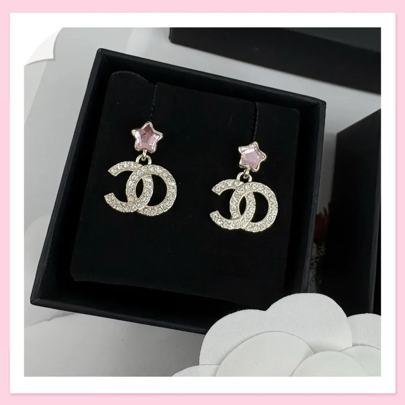 

Новые женские серьги New Home Pink Pentagram Double Earrings, легкие, роскошные, премиум-класса, трендовые.